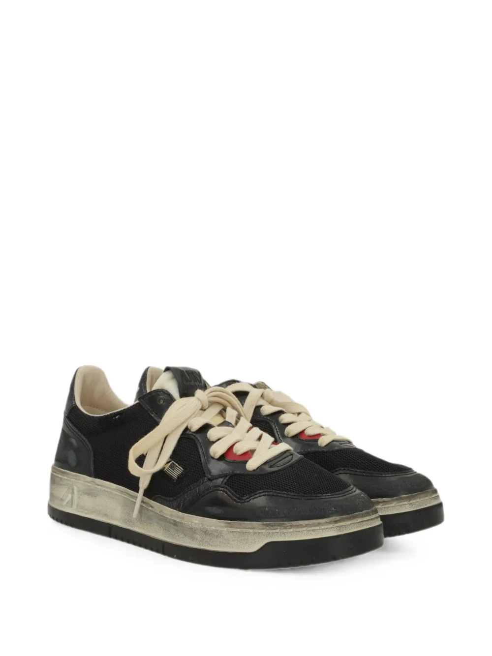 Autry mesh leather low-top sneakers Zwart
