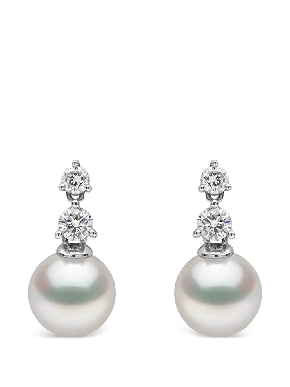 Yoko London Akoya pearl and diamond earrings - Argento