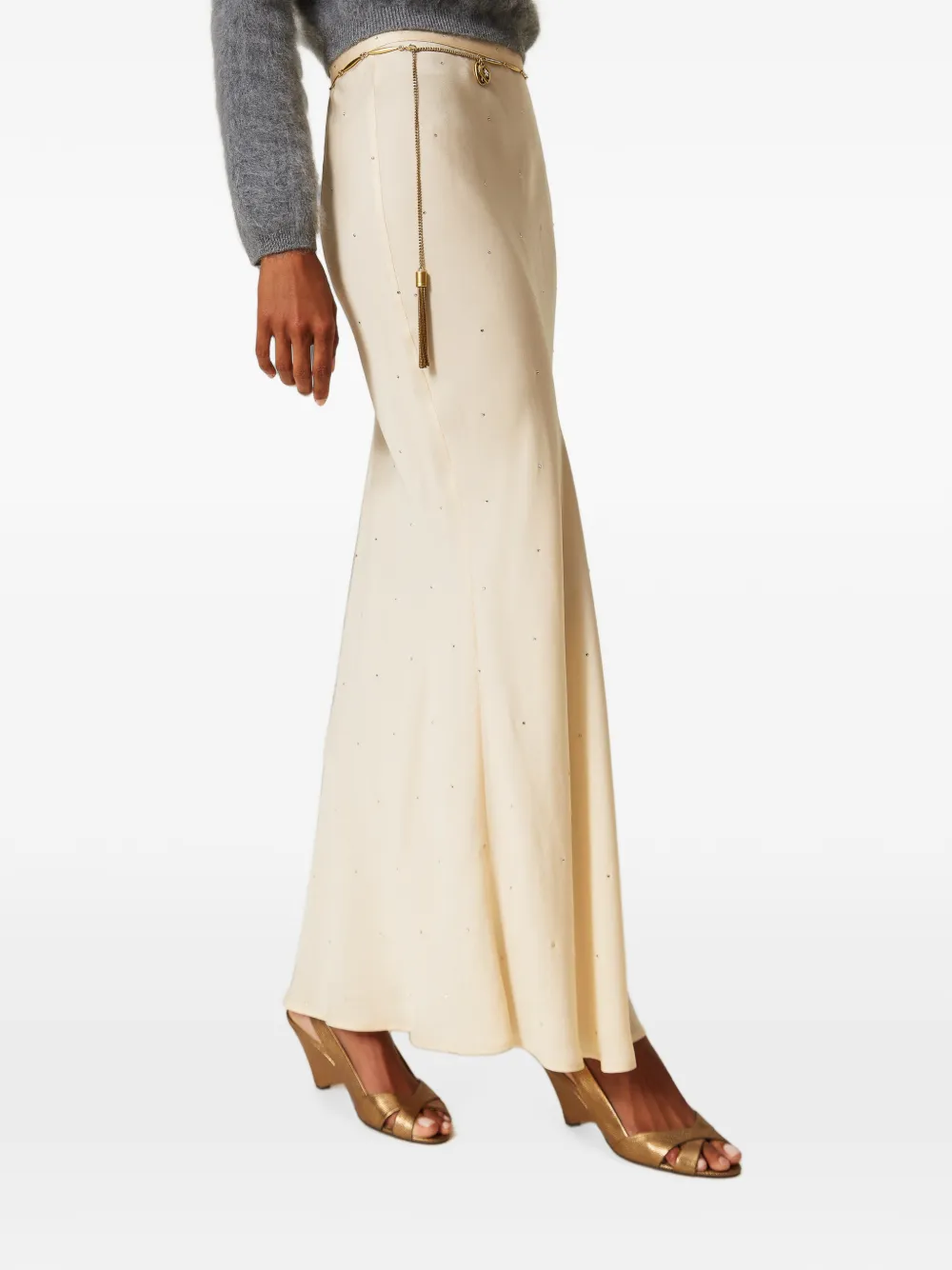 TWINSET Rok verfraaid met stras Geel