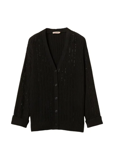 TWINSET wool blend cardigan with rhinestones