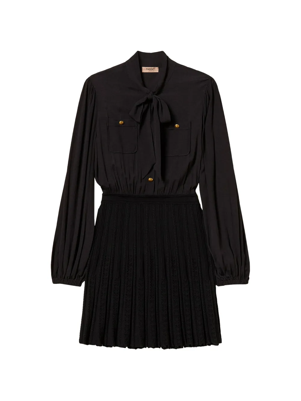 TWINSET short dress with knitted skirt - Schwarz