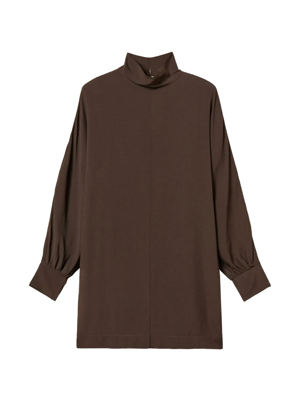 Twinset Crêpe De Chine Short Dress In Brown