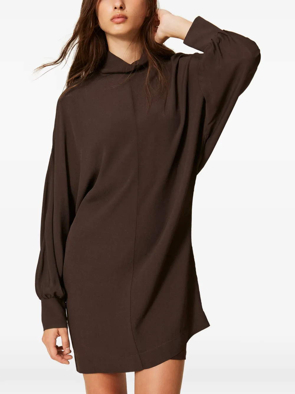 TWINSET Crêpe de chine jurk Bruin