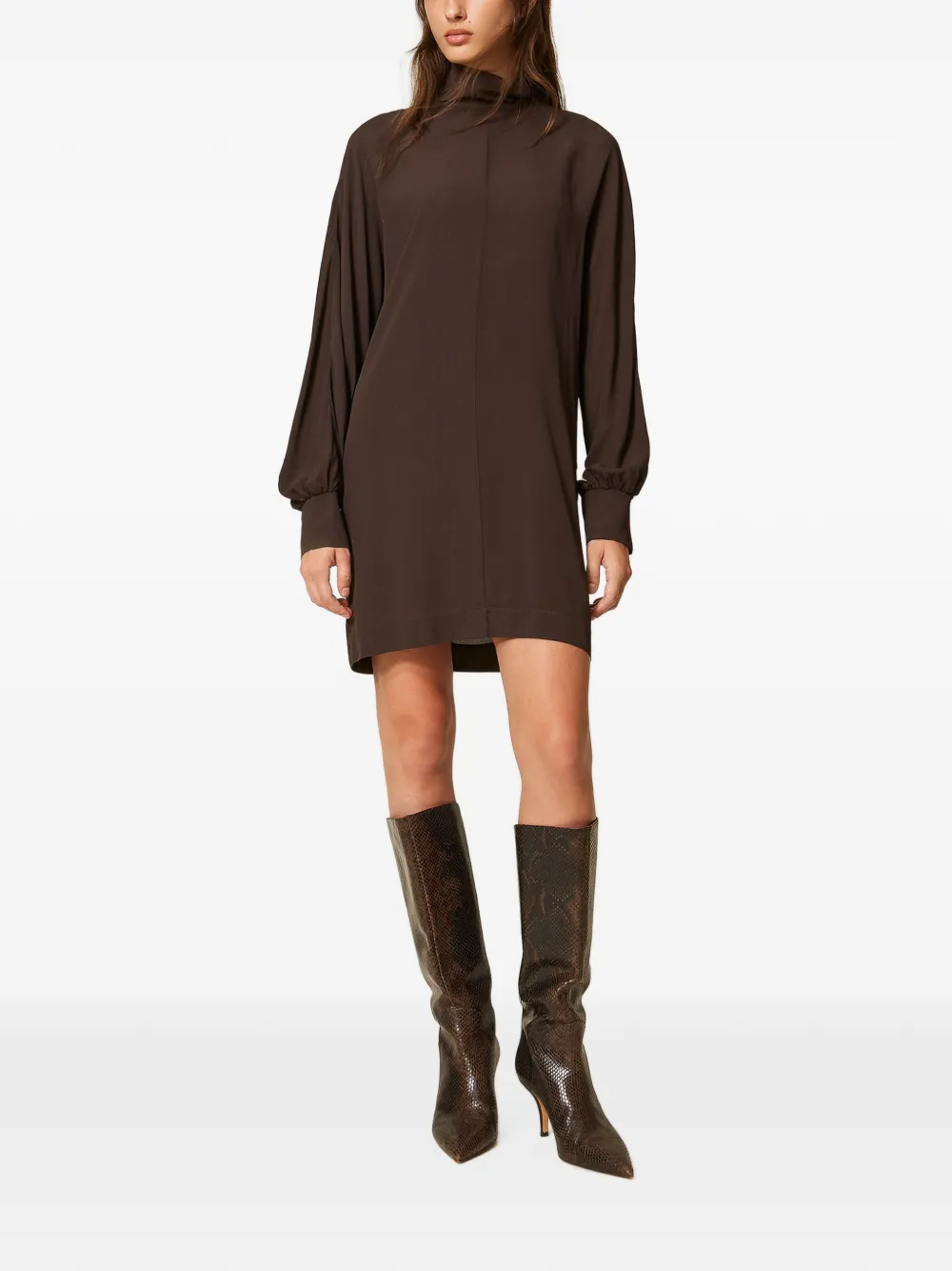 TWINSET Crêpe de chine jurk Bruin