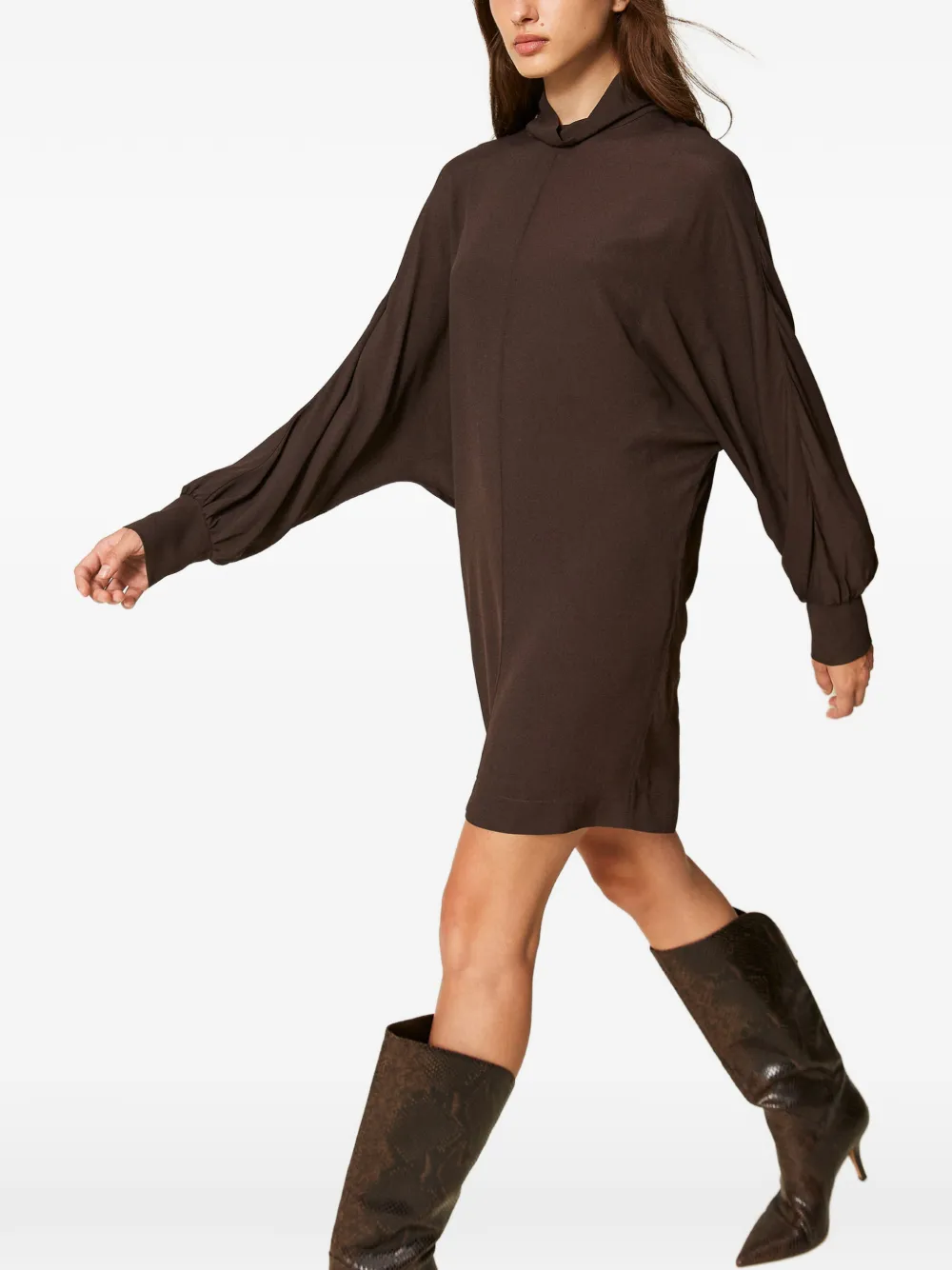 TWINSET Crêpe de chine jurk Bruin