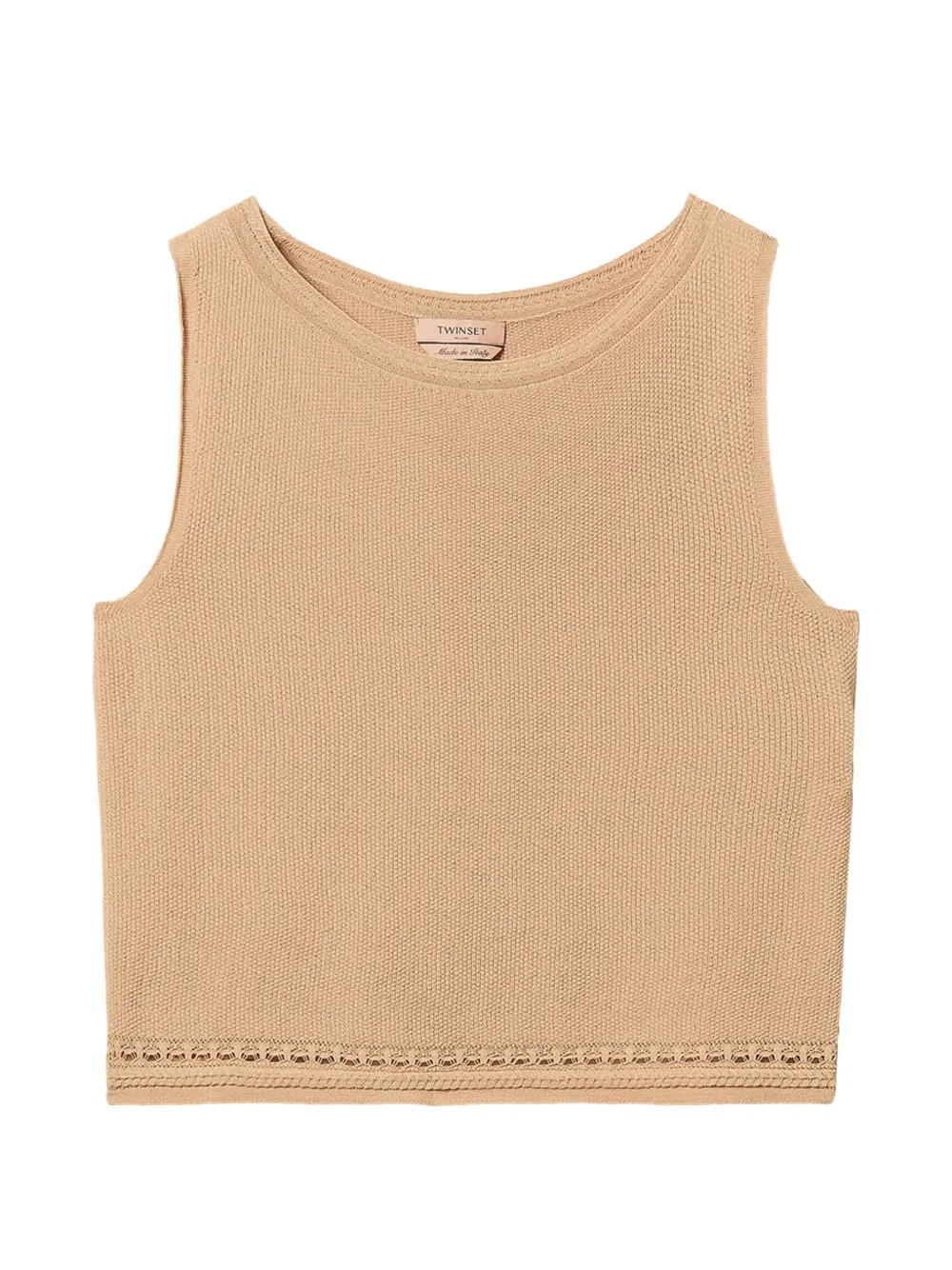 TWINSET Top con frange - Toni neutri