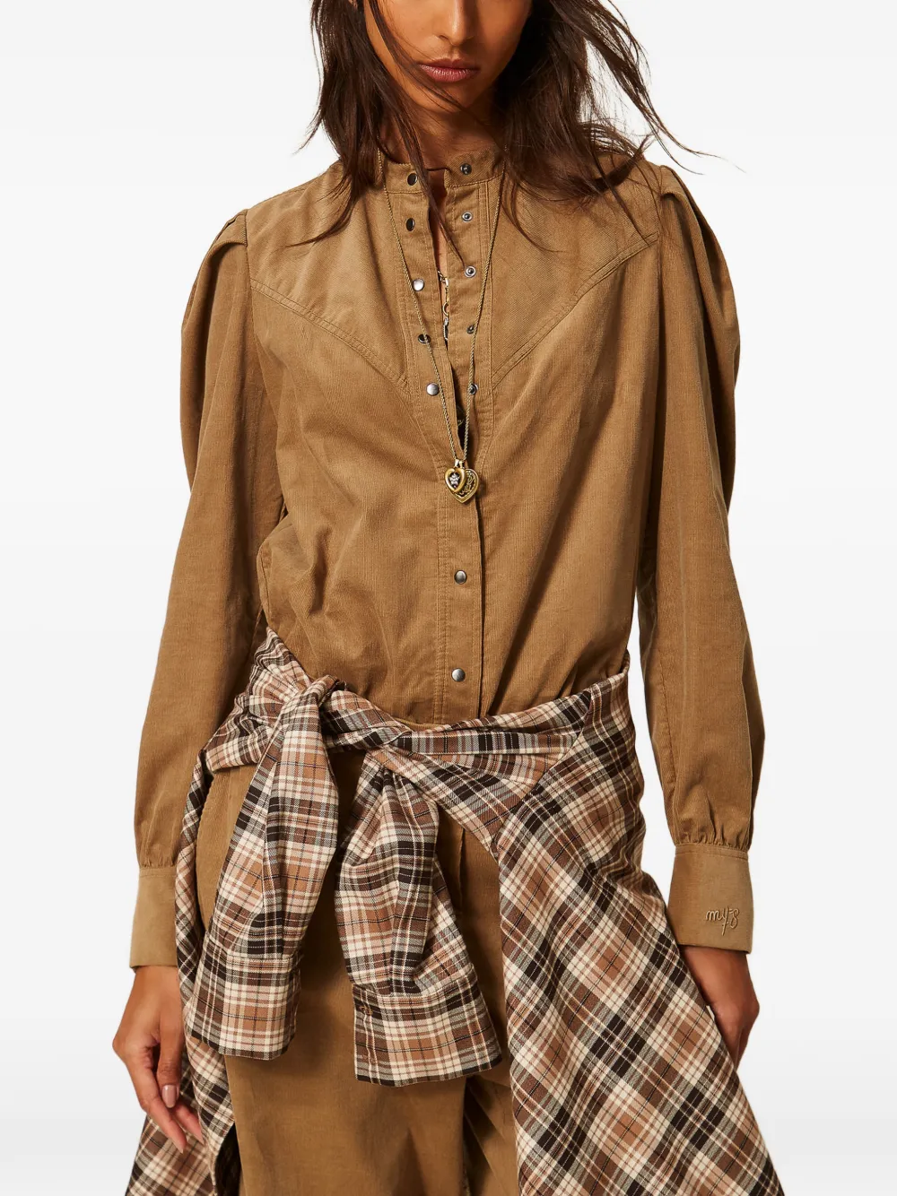 TWINSET Myfo fluwelen blouse Bruin