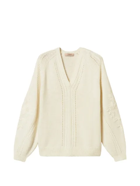 TWINSET wool blend jumper with embroidery