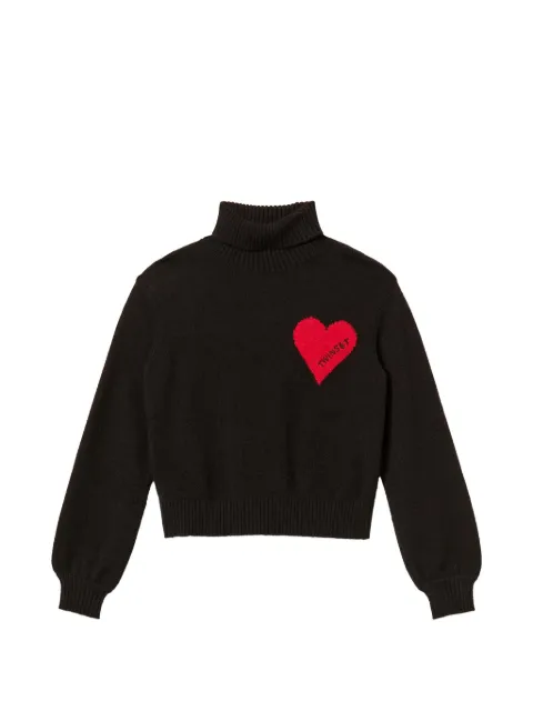 TWINSET Kids heart-motif high-neck sweater