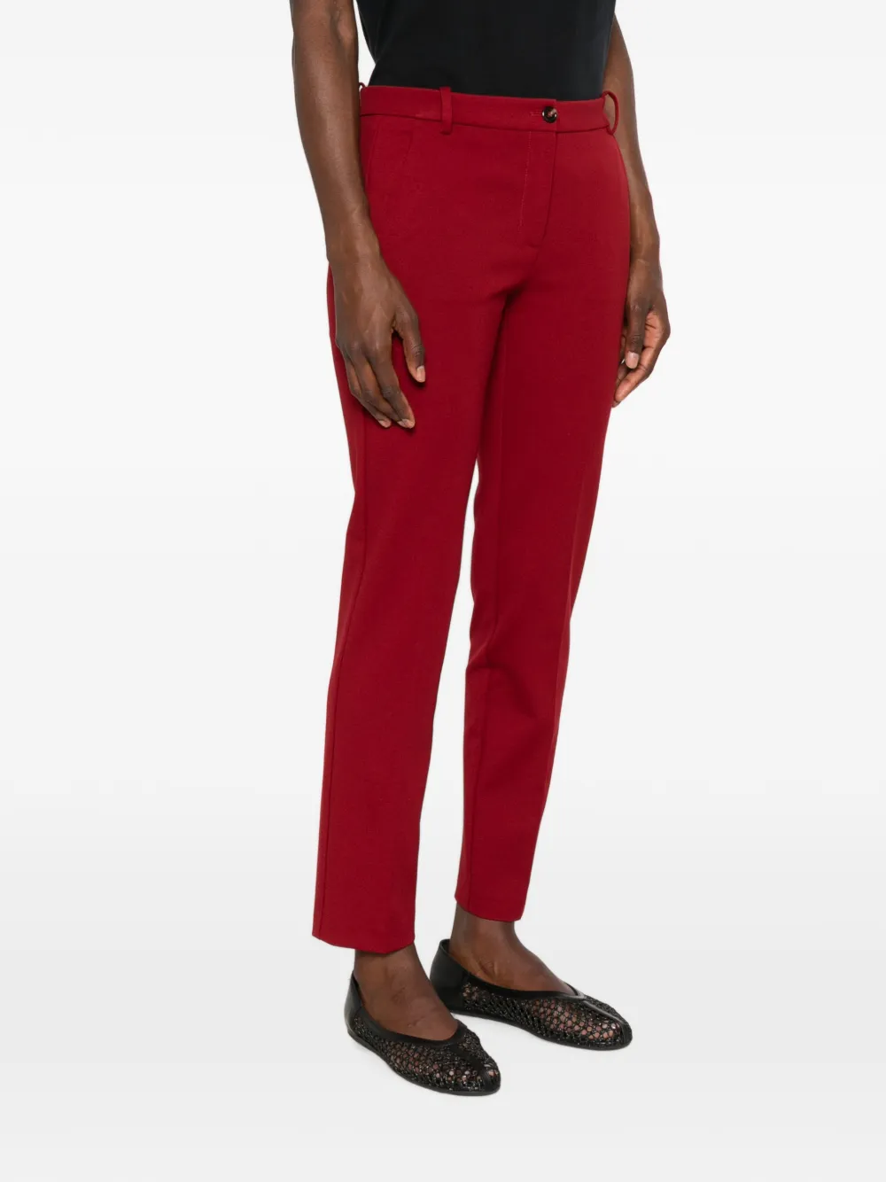 PINKO Broek met riemlussen met knopen Rood