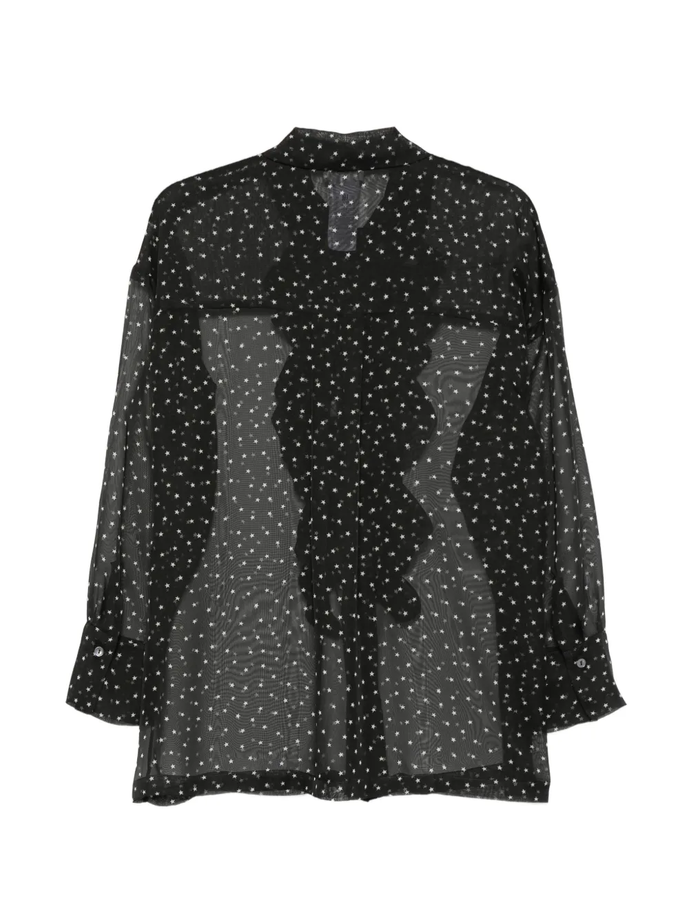 P.A.R.O.S.H. Rok met sterren-print en ruches Zwart
