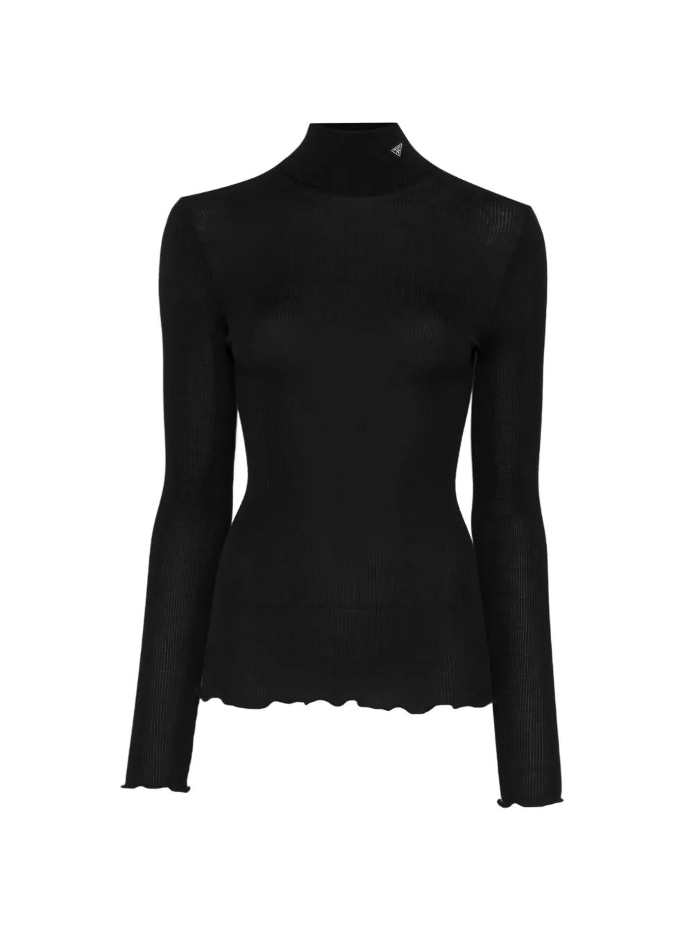 Prada Costina ribbed-knit high-neck wool sweater - Nero
