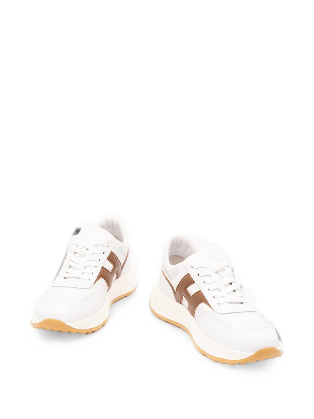 Hogan logo-patch panelled sneakers Wit