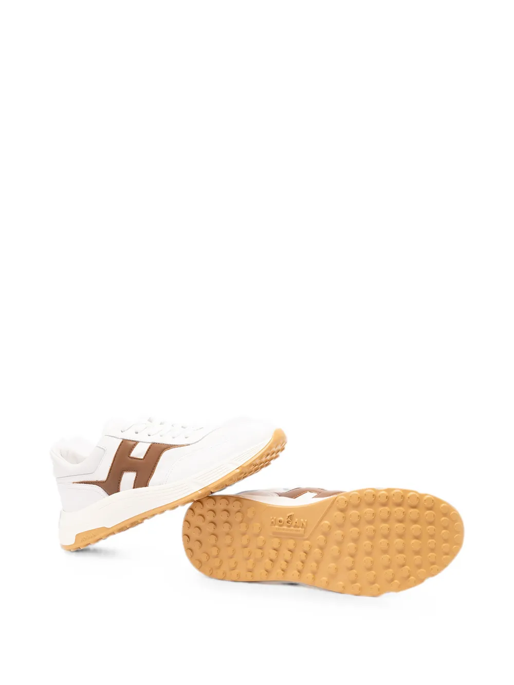 Hogan logo-patch panelled sneakers Wit