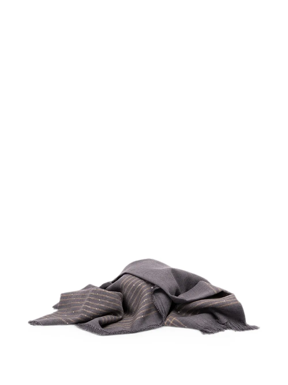 Peserico sequin-embellished striped scarf - Grigio