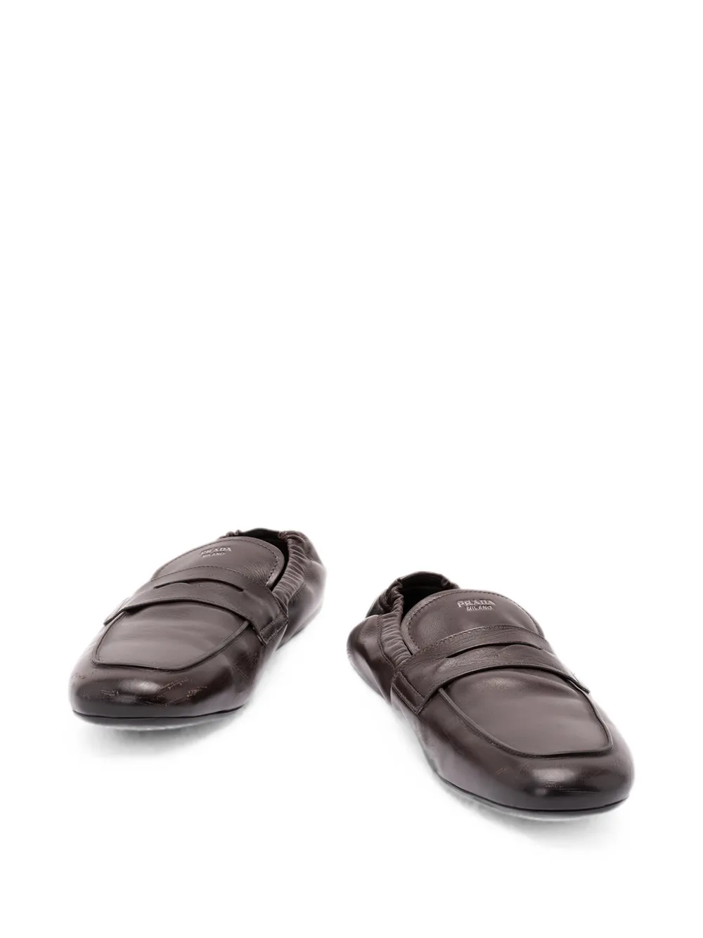 Prada leather elasticated-heel loafers Bruin