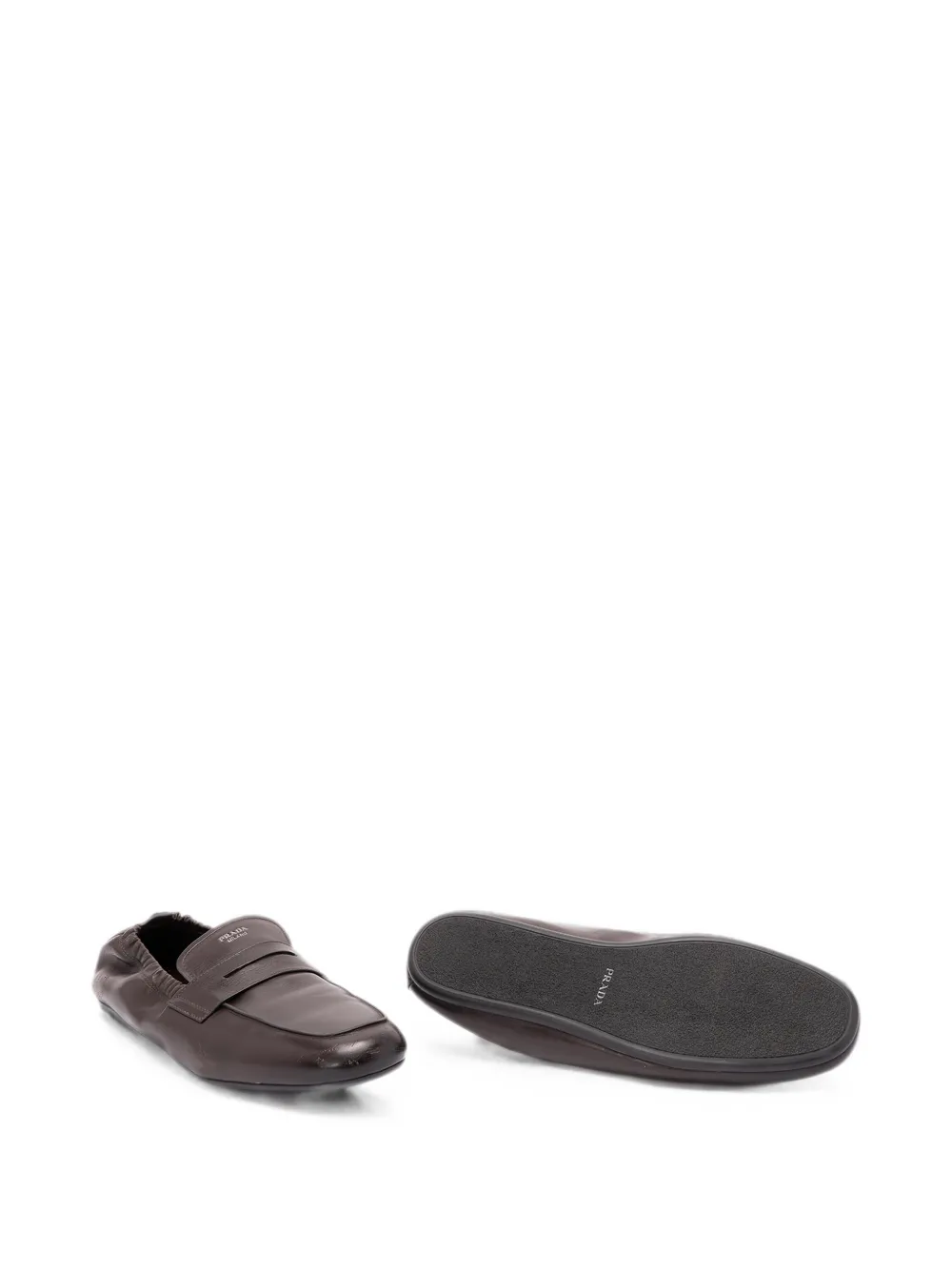 Prada leather elasticated-heel loafers Bruin