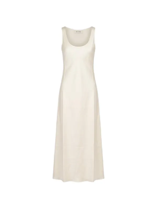 Róhe Scoop-neck Satin Maxi Dress in Neutrals