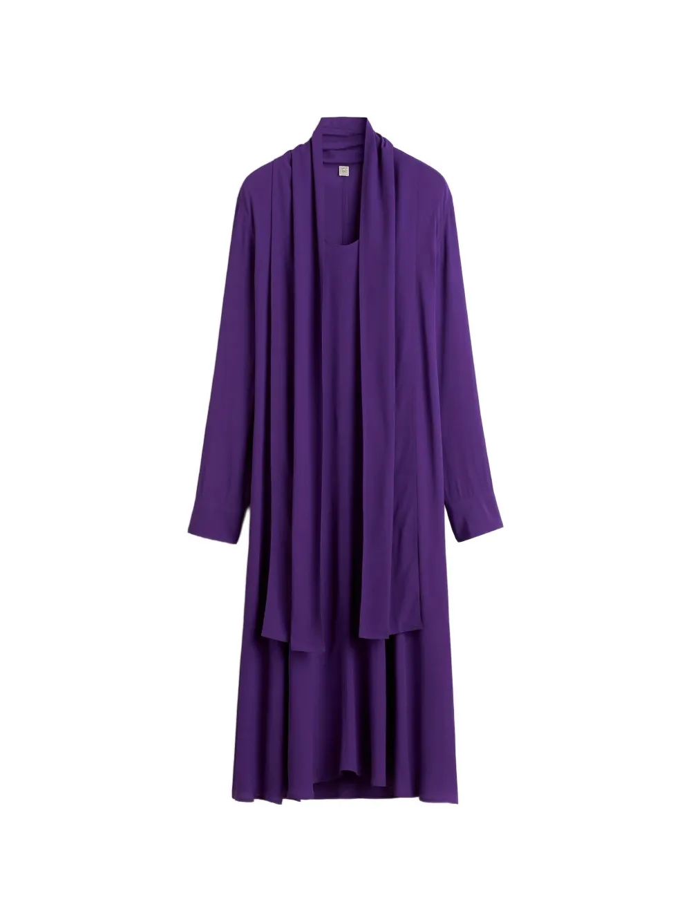 TOTEME scarf-detail long-sleeve midi dress - Purple