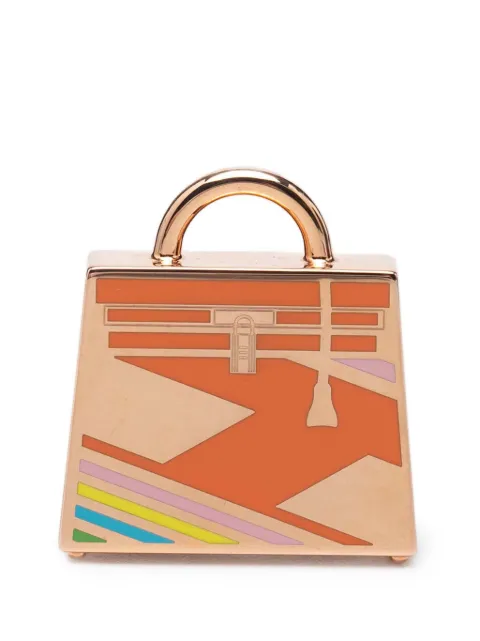 Hermès Pre-Owned دلاية 'كيلي لايك H دافيكشن تشارم' مطلية ذهب وردي 2000-2026