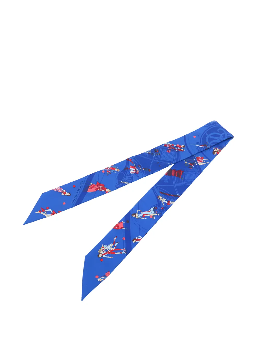 Hermès Pre-Owned 2000-2020 Ex Libris les Parisiennes Silk Twilly Scarf scarves - Blu
