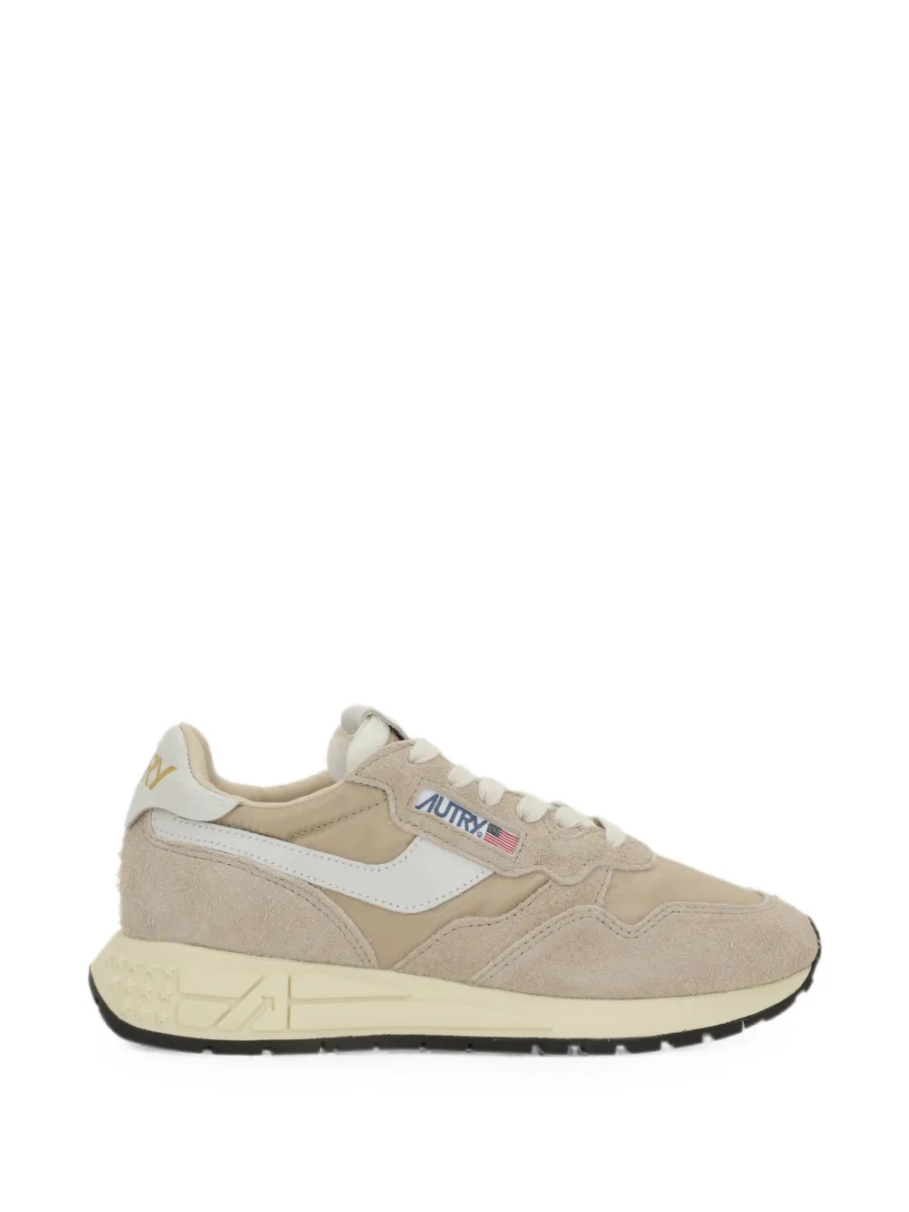 Autry suede-panelled low-top sneakers - Nude