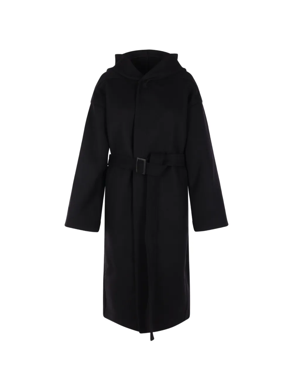Rick Owens Tower hooded belted coat - Nero