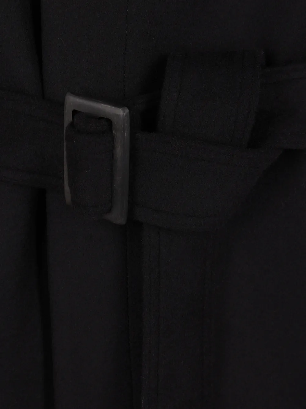 Rick Owens Tower jas met capuchon en ceintuur Zwart