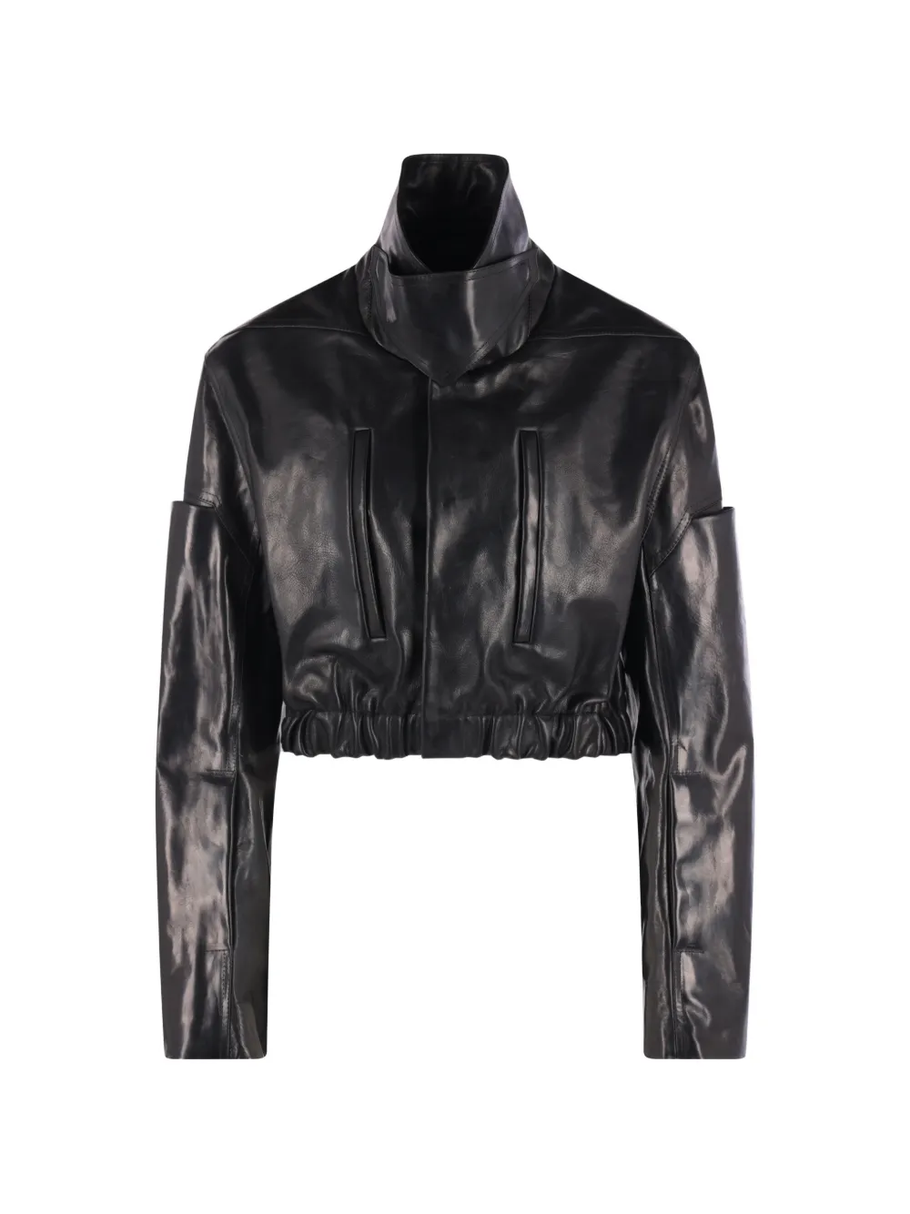 Rick Owens cropped leather jacket - Schwarz