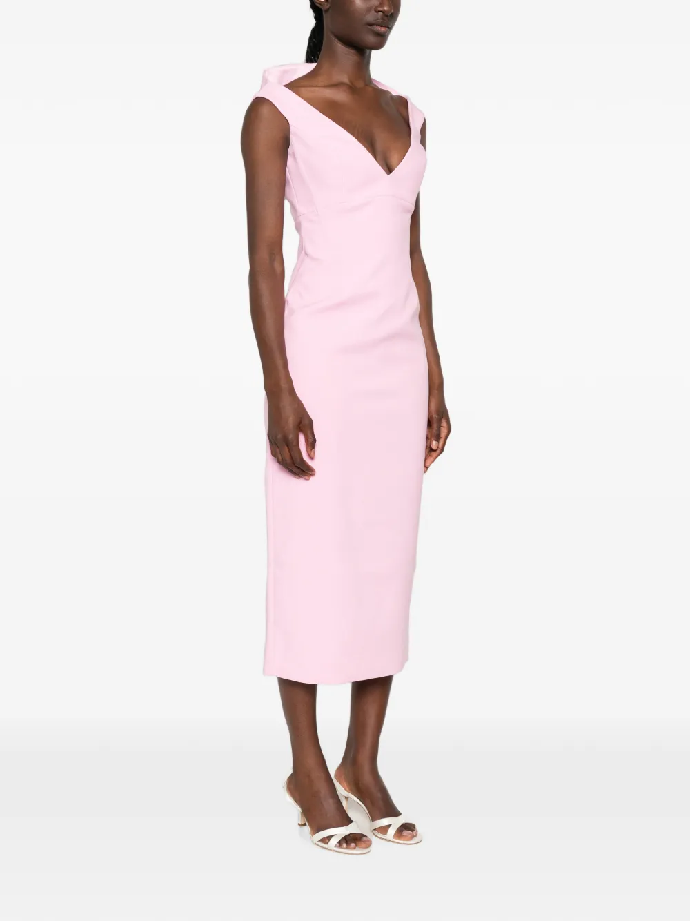 Solace London Monica midi-jurk Roze