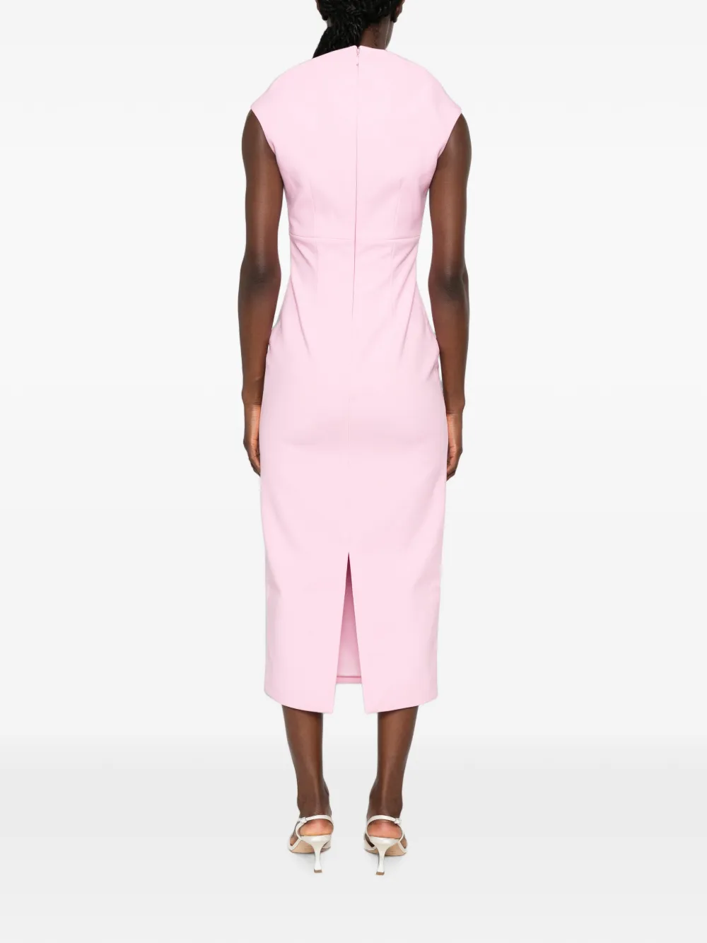 Solace London Monica midi-jurk Roze