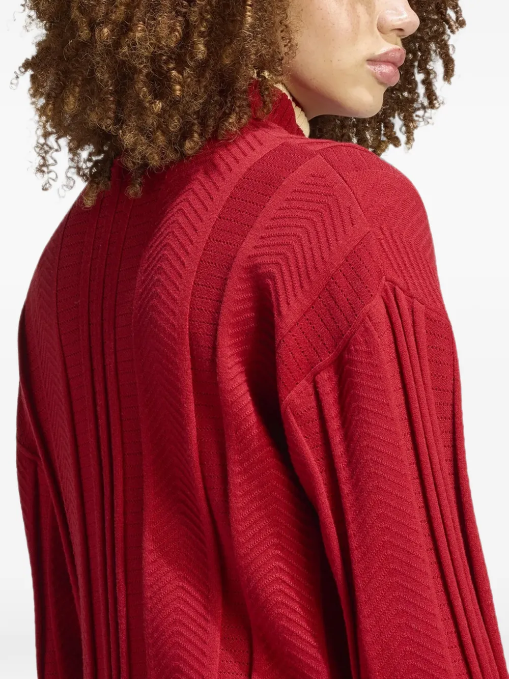 adidas chevron-knit cardigan Rood