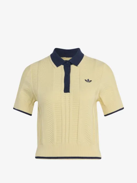 adidas chevron-knit polo shirt