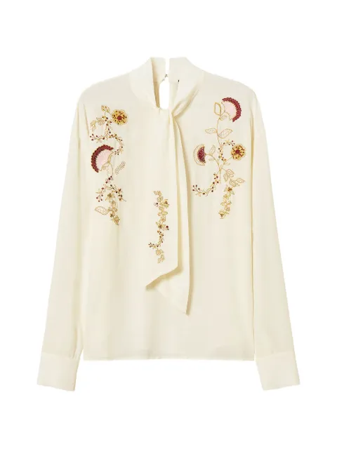 TWINSET crêpe de Chine blouse with embroidery