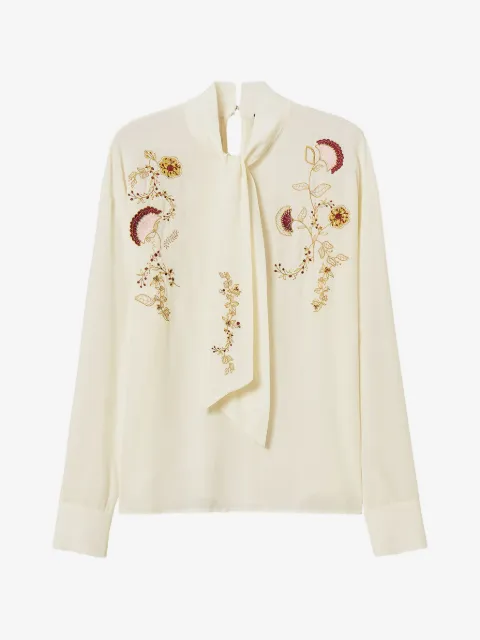 TWINSET blusa de crepé de China bordada