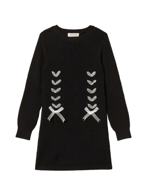 TWINSET Kids robe en maille à détail de nœuds