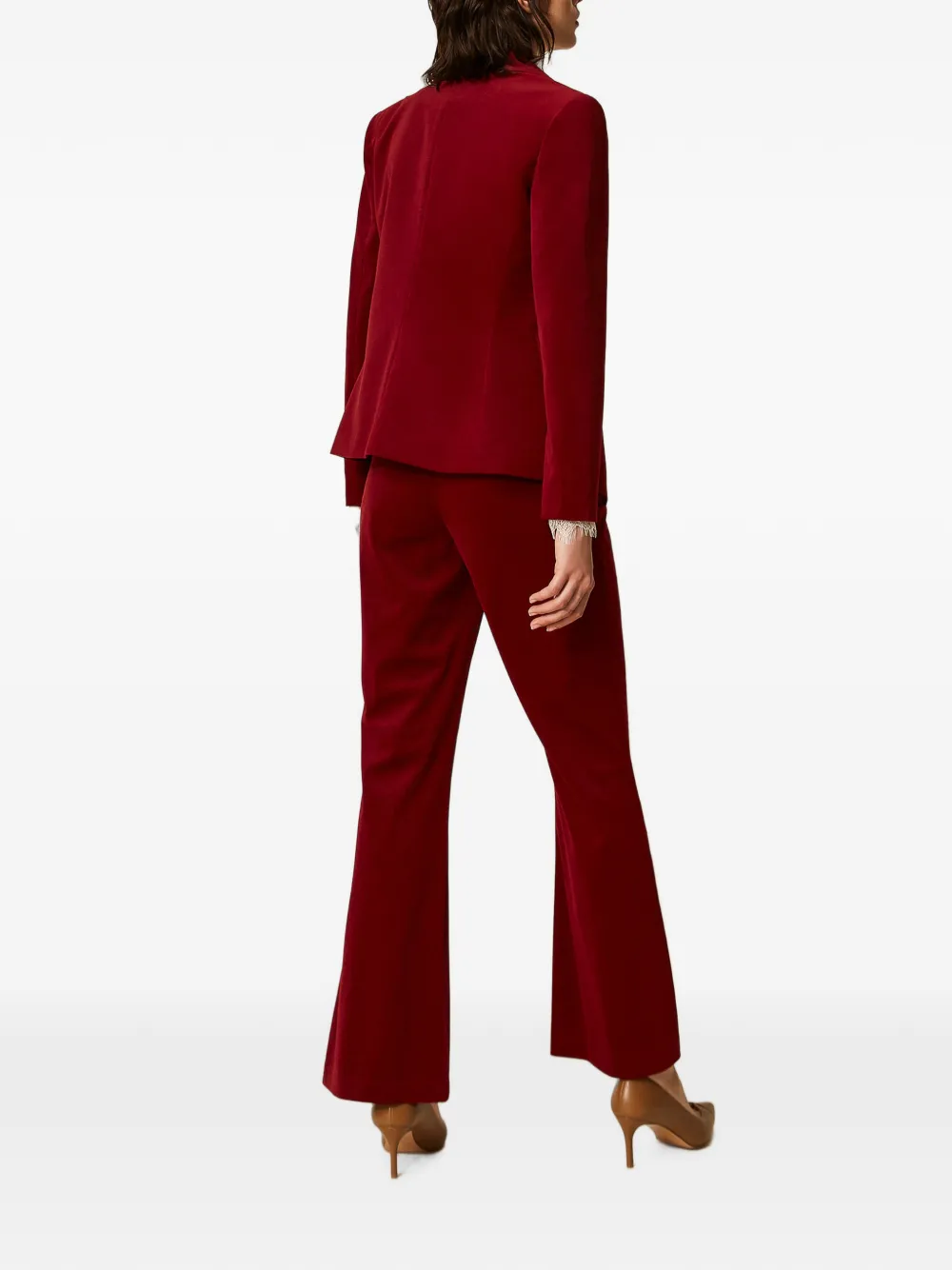 TWINSET Flared broek Rood