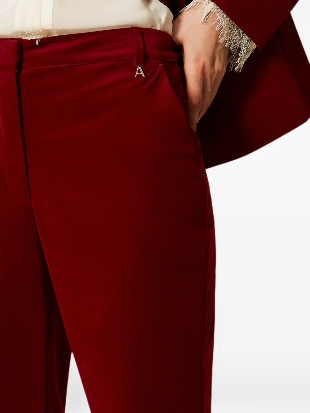 TWINSET Flared broek Rood
