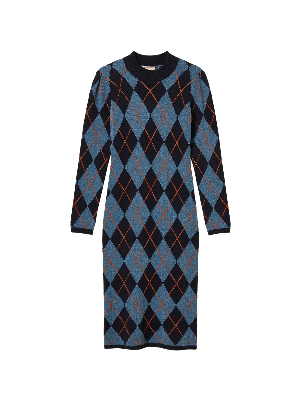 TWINSET Abito lungo con motivo jacquard - Blu