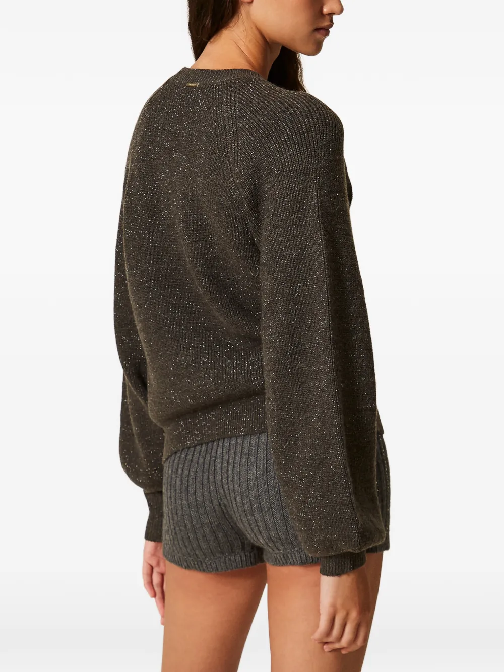 TWINSET Kabelgebreide trui met uitgesneden details Grijs
