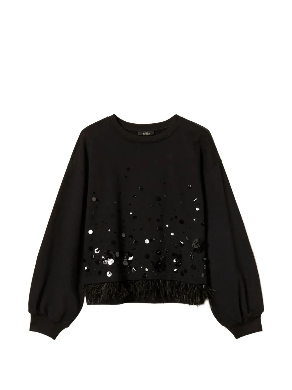 TWINSET sweatshirt with embroidery and feathers - Schwarz