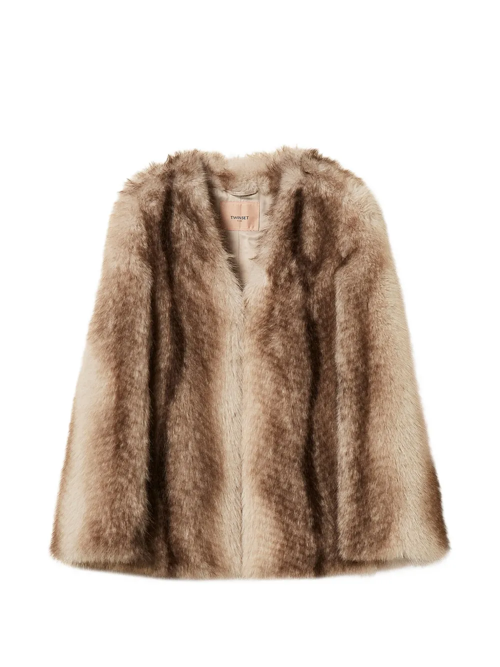 TWINSET faux-fur cape jacket - Marrone