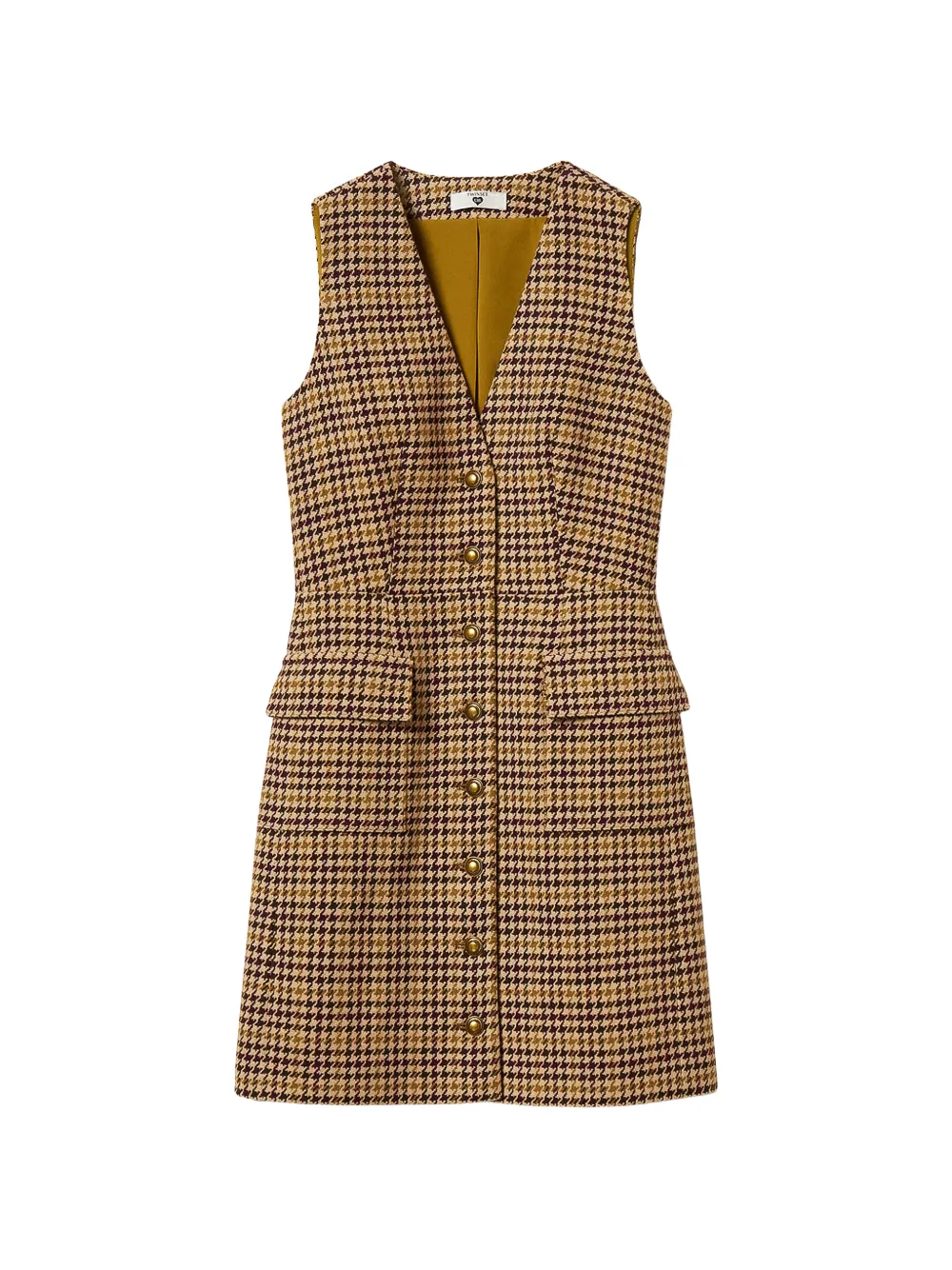 TWINSET Hemdkleid mit Hahnentrittmuster - Nude