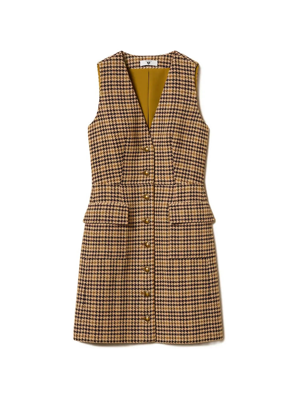 TWINSET Korte blousejurk met pied-de-poule-patroon Beige