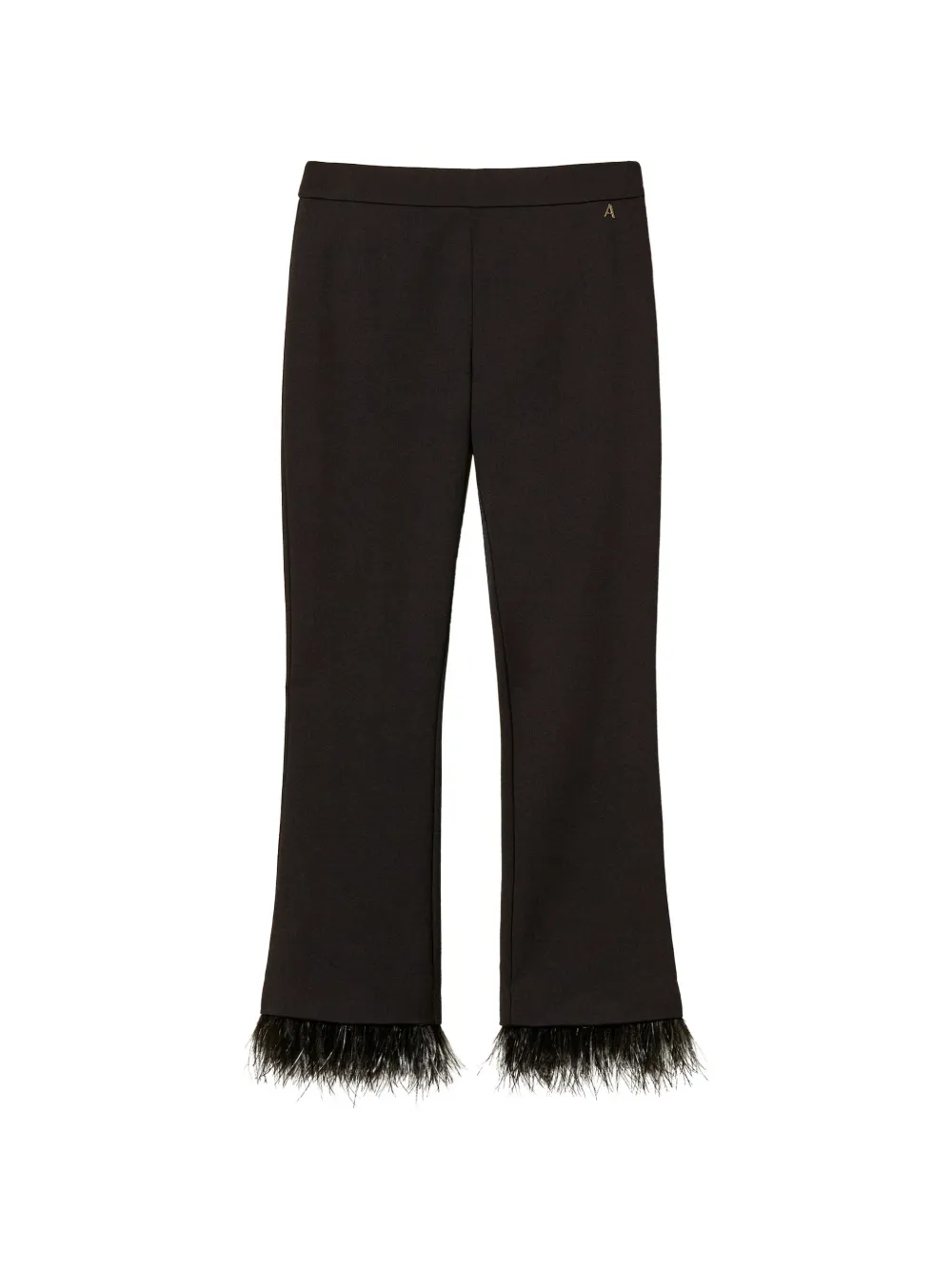 TWINSET flared trousers with feathers - Nero