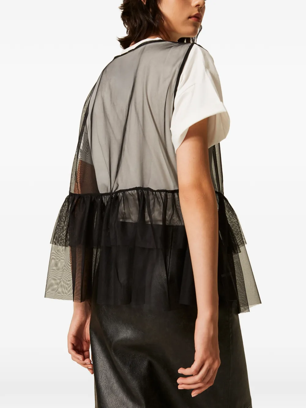 TWINSET Tulen T-shirt en gilet Wit