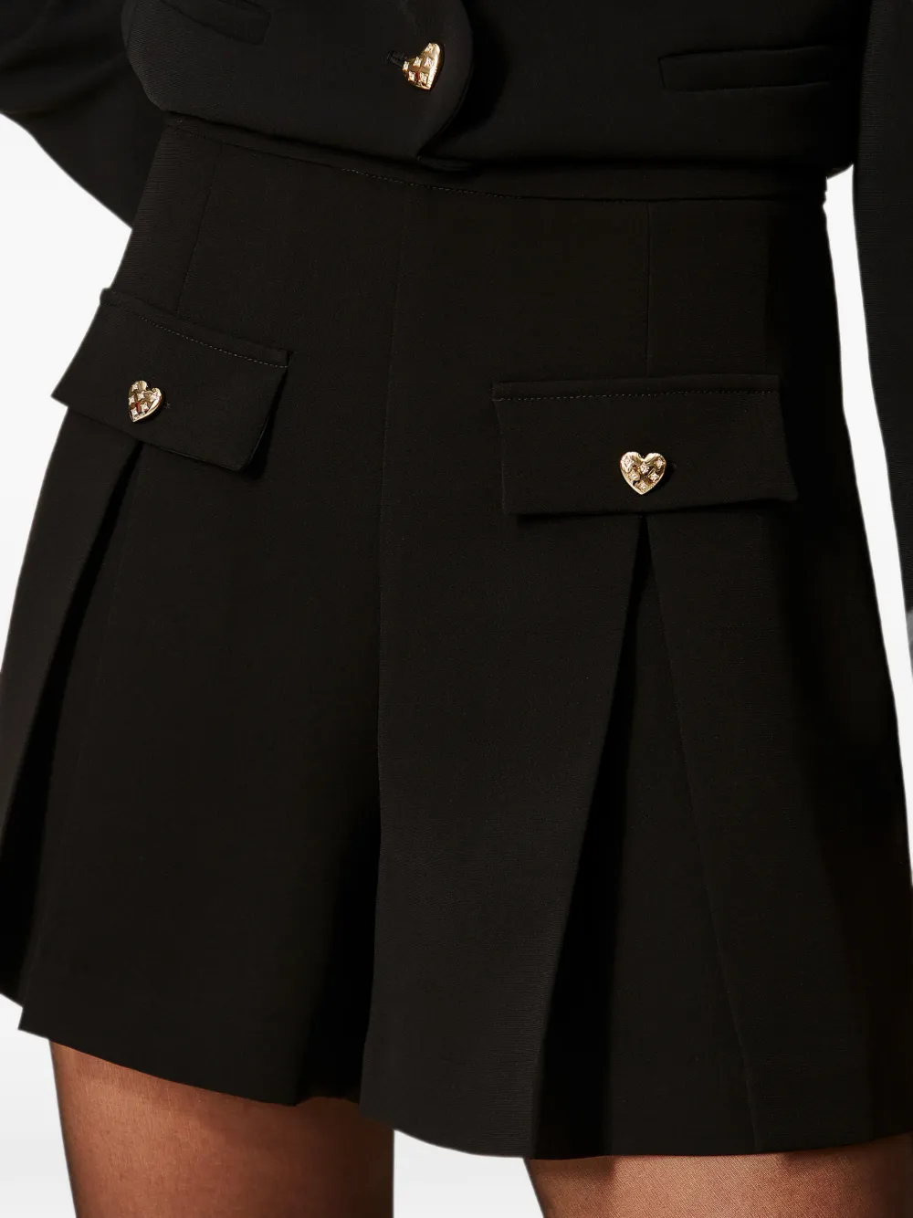 TWINSET Crêpe shorts met hartvormige knopen Zwart