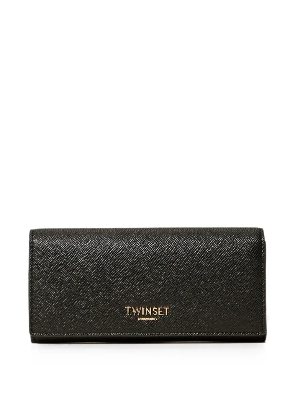TWINSET wallet with flap and logo - Schwarz