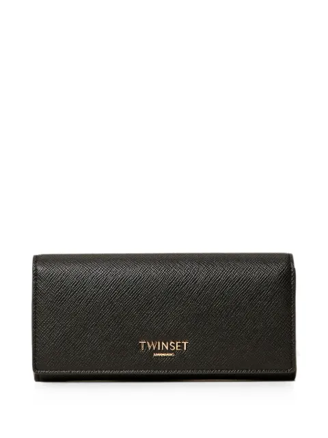 TWINSET wallet with flap and logo
