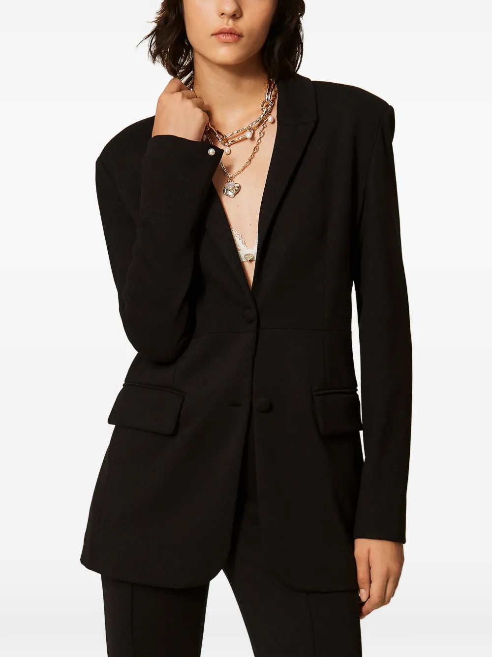 TWINSET Blazer met manchetknopen Zwart
